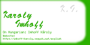 karoly imhoff business card